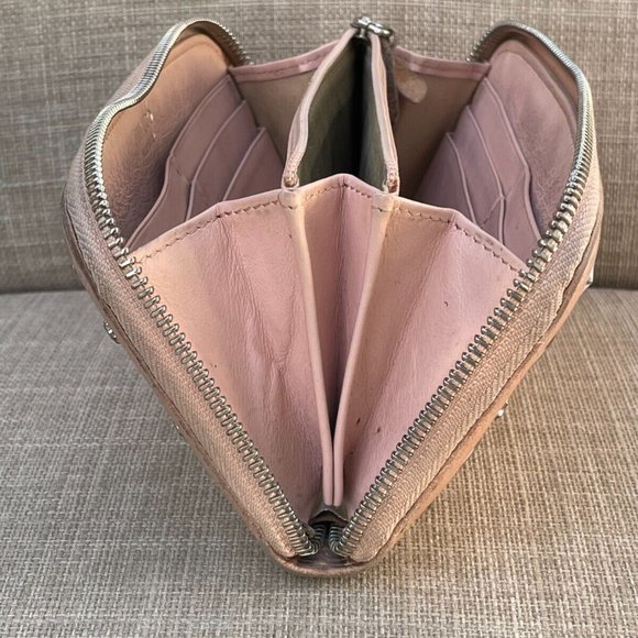 Jimmy Choo Clutch Nellie Star Studded Leather Zip Around Long Wallet Made Italy - Picture 11 of 12